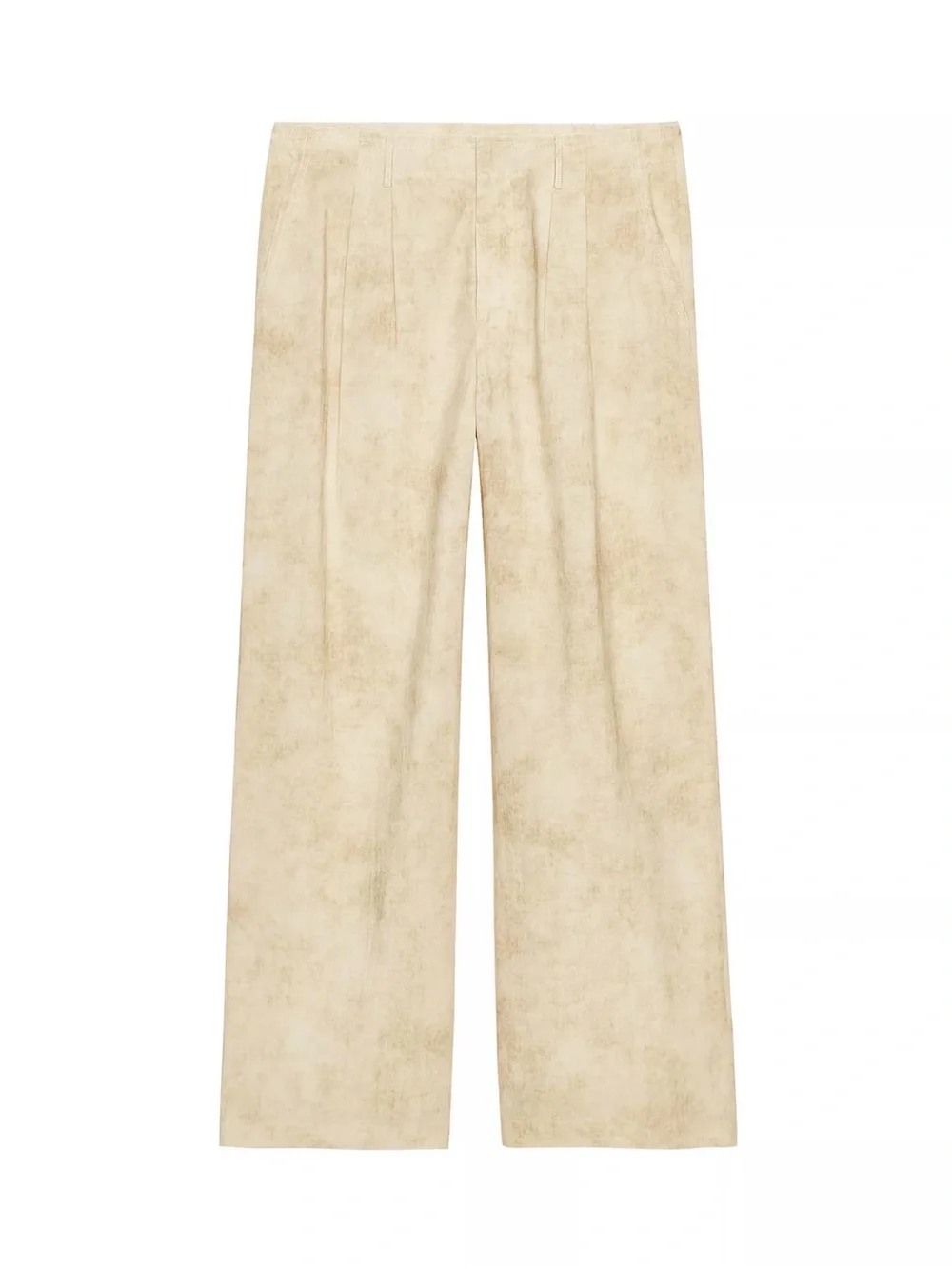 ZARA  Linen-Blend Waist Trousers ZW Collection Pleated Pant Ecru color